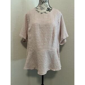 Andree By Unit Tweed Blouse Short Sleeve NWT Size 1X Career Office Wedding
